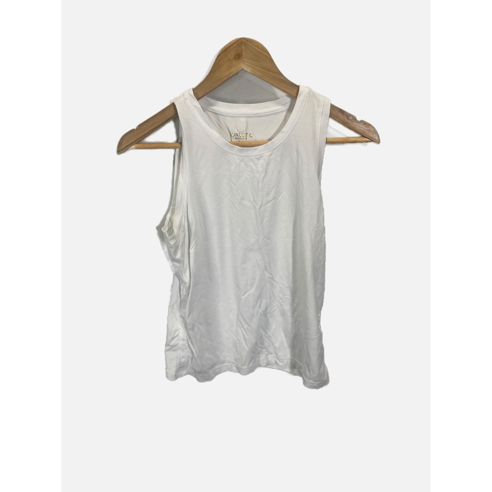 Lilly Pulitzer Tank Top Womens Medium White Luxletic Ruched Side Athletic Yoga